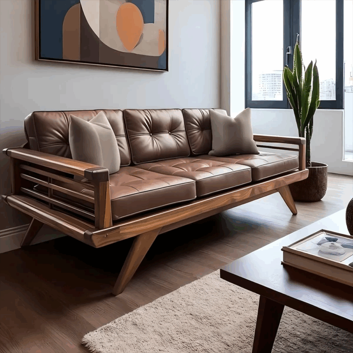 Scandinavian Three Seat Sofa Solid Ash Frame Thora