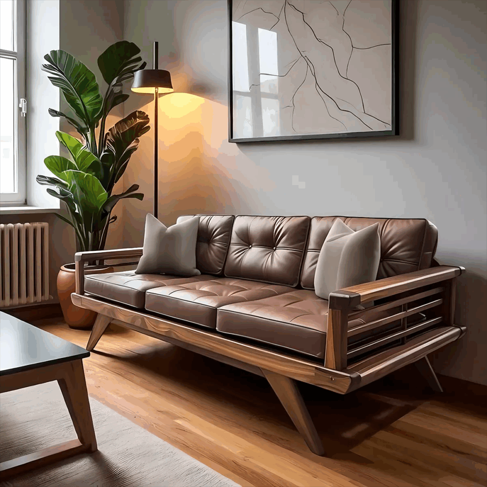 Scandinavian Three Seat Sofa Solid Ash Frame Thora - Image 3