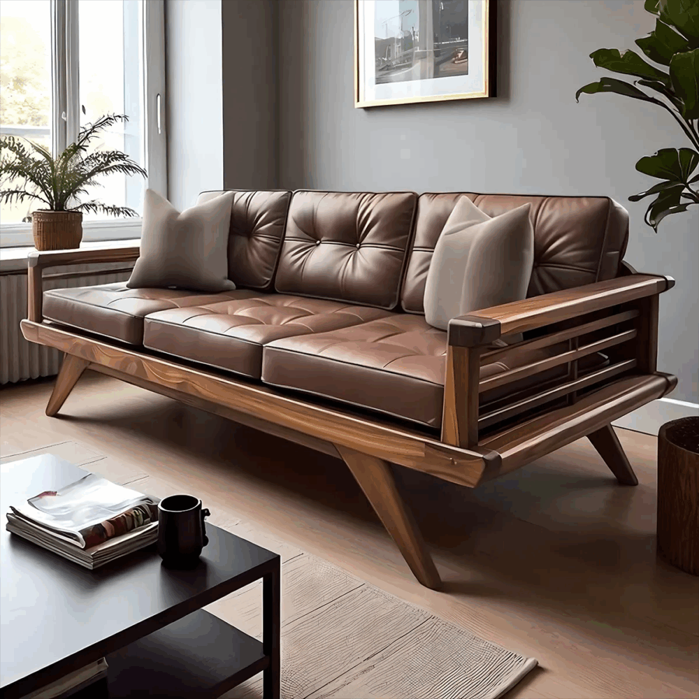Scandinavian Three Seat Sofa Solid Ash Frame Thora - Image 4