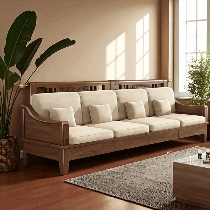 Natural Finish Ash Frame Couch Nora