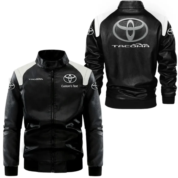 Adventure Hauler Black And White Leather Jacket, Classic Two-Tone Rider Jacket CAR080