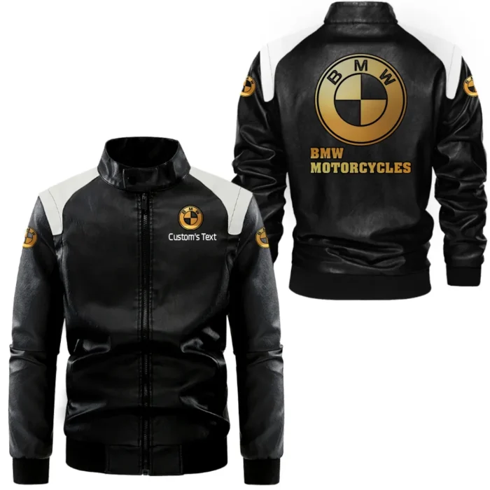 Adventure Motorcycle Black And White Leather Jacket, Rider Edge Classic Leather CAR080
