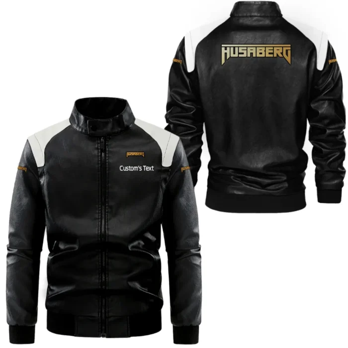 Agile Dirt Bike Black And White Leather Jacket, Auto Enthusiast Leather Jacket CAR080