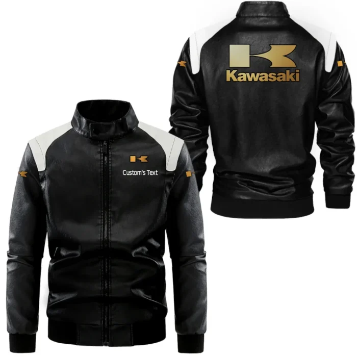 Agile Street Bike Black And White Leather Jacket, Streetwear Strength Leather Style CAR080