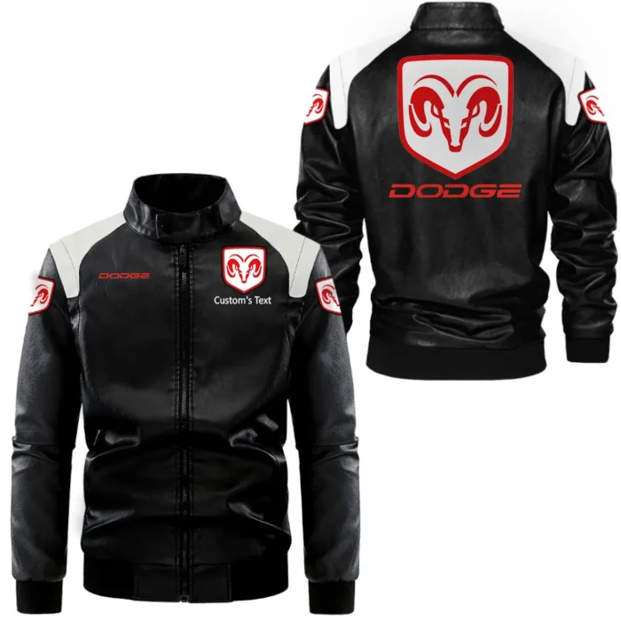 American Car Black And White Leather Jacket, Car Pride Black & White CAR080