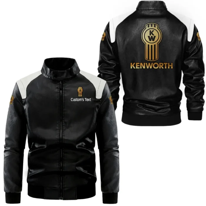 Big Rig Black And White Leather Jacket, Bold Two-Tone Rider Look CAR080