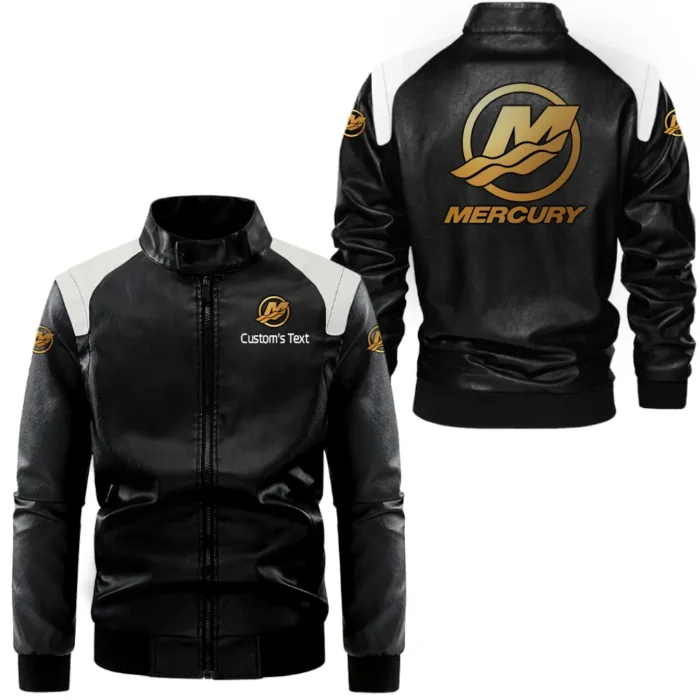 Boat Power Black And White Leather Jacket, Rugged Jacket for Gearheads CAR080