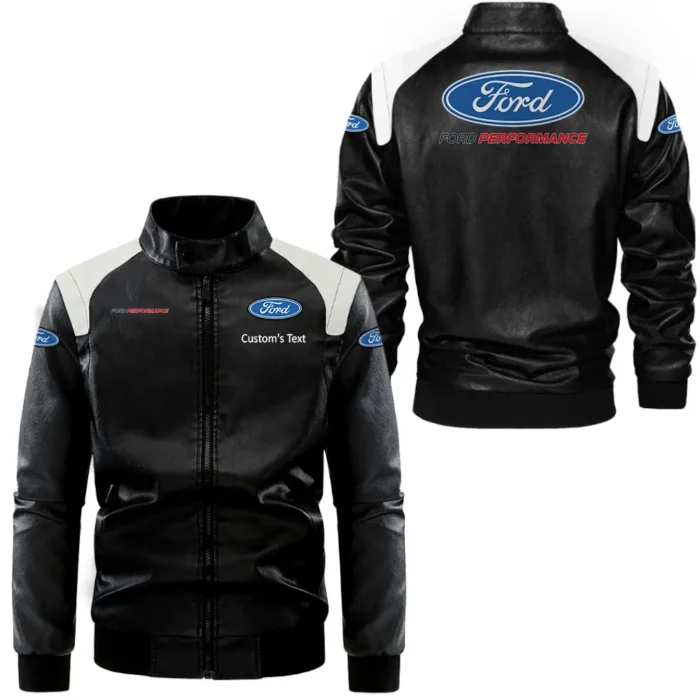 Bold Drive Black And White Leather Jacket, Driven Lifestyle Leather Strength CAR080