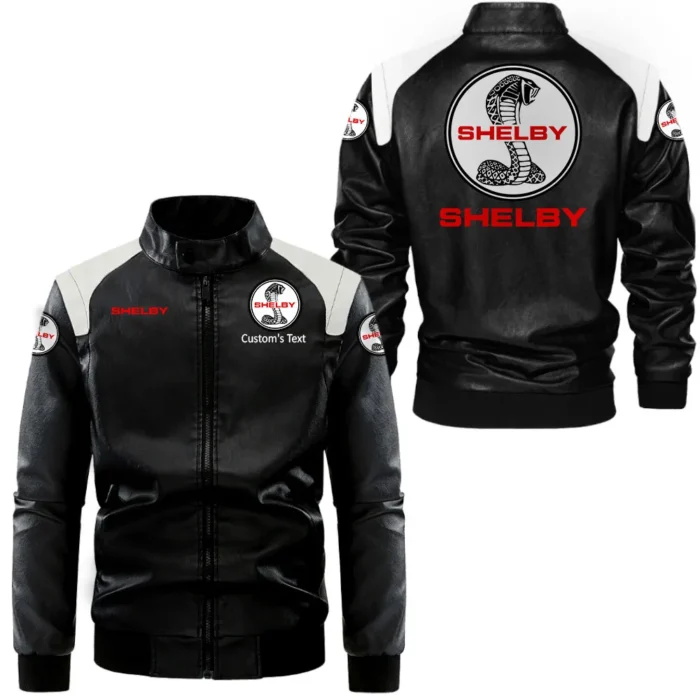 Bold Drive Black And White Leather Jacket, Garage-Ready Two-Tone Wear CAR080