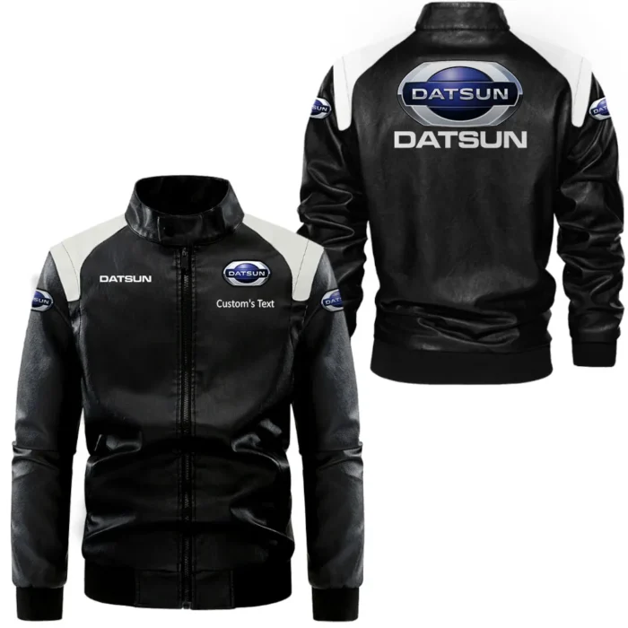 Classic Car Black And White Leather Jacket, Classic Two-Tone Rider Jacket CAR080