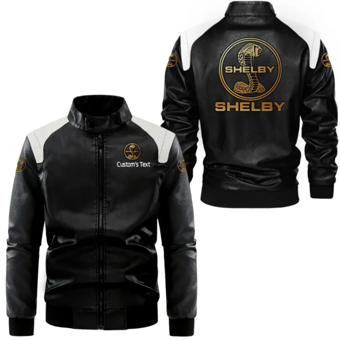 Classic Muscle Ride Black And White Leather Jacket, Bold Two-Tone Rider Look CAR080