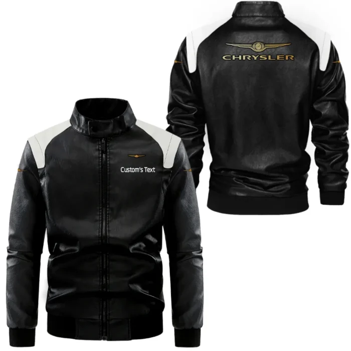 Comfortable Sedan Black And White Leather Jacket, Rugged Jacket for Gearheads CAR080