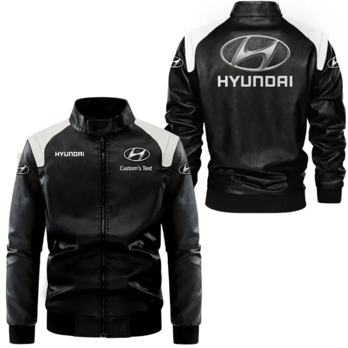 Compact Car Black And White Leather Jacket, Car Pride Black & White CAR080