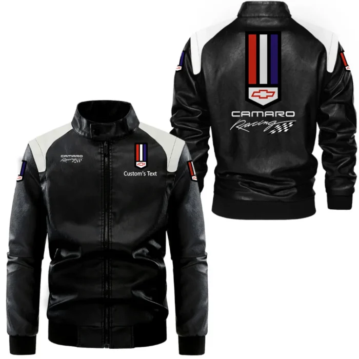 Durable Wear Black And White Leather Jacket, Garage Life Rugged Jacket CAR080