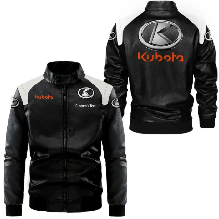 Efficient Farm Tractor Black And White Leather Jacket, Bold Road Style Leather CAR080