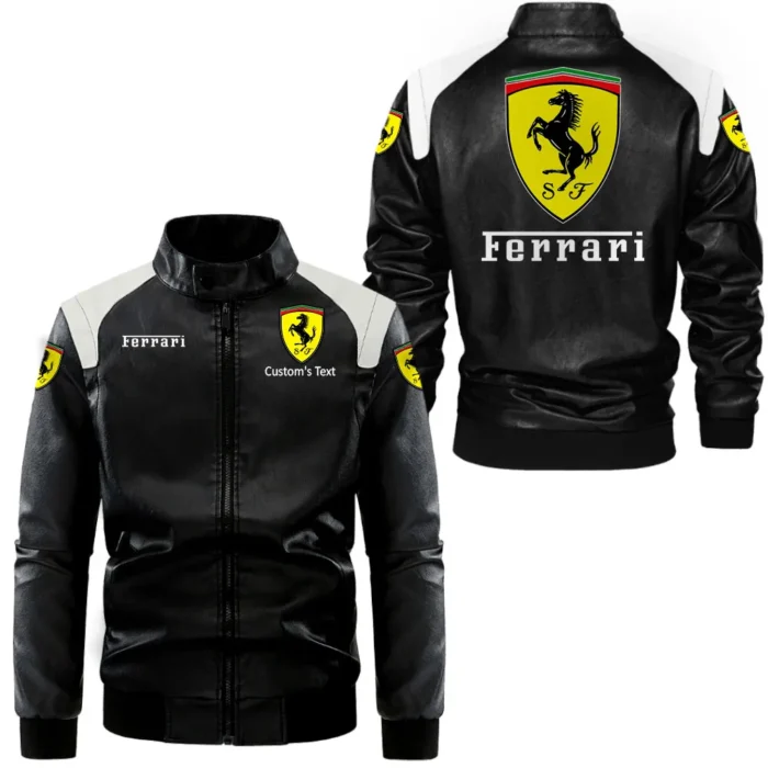 Exotic Sports Car Black And White Leather Jacket, Road Tested Two-Tone Jacket CAR080