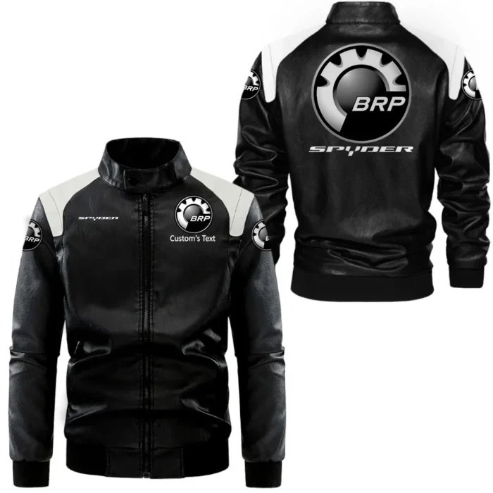 Extreme Terrain Vehicle Black And White Leather Jacket, Gearhead Spirit Leather Edge CAR080
