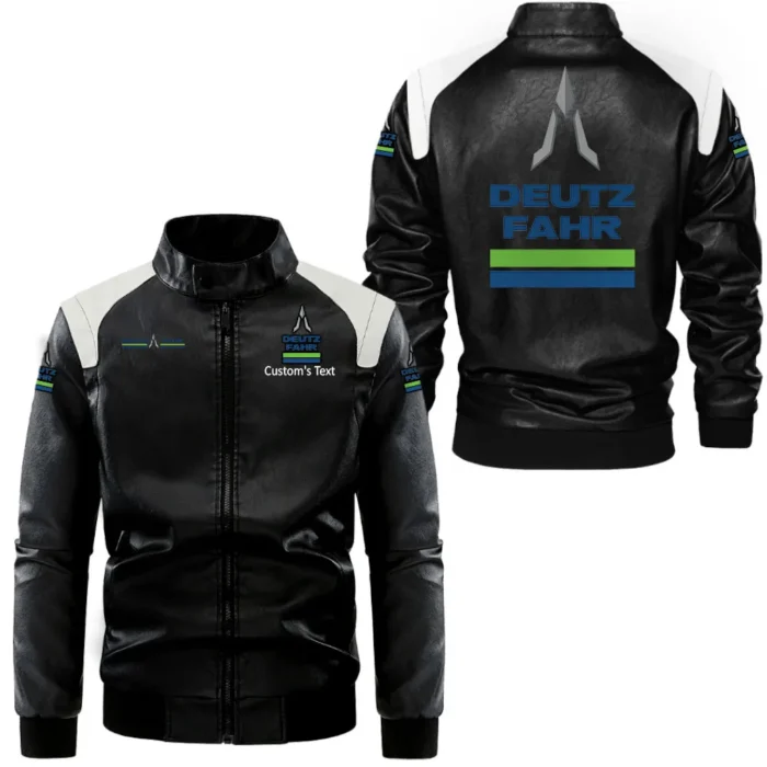 Farm Work Machine Black And White Leather Jacket, Road-Ready Two-Tone Leather CAR080