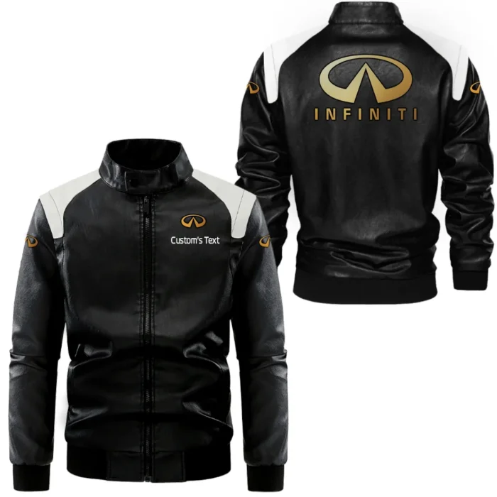 High-End Crossover Black And White Leather Jacket, Driven Lifestyle Leather Strength CAR080