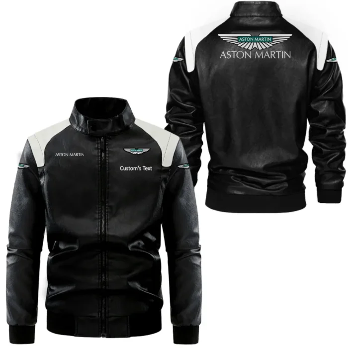 High-Performance Coupe Black And White Leather Jacket, Rugged Jacket for Gearheads CAR080