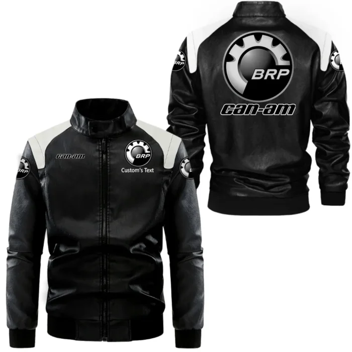 High-Performance Off-Roader Black And White Leather Jacket, Rugged Jacket for Gearheads CAR080
