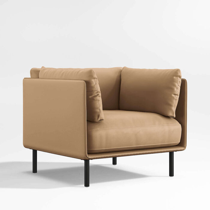 Vegan Leather Lounge Chair Wells Restline