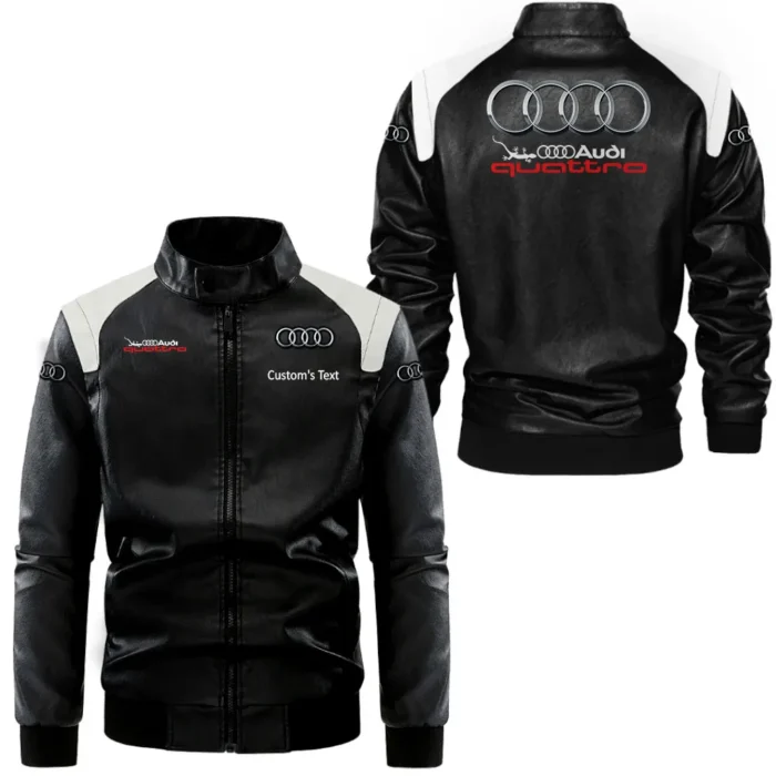 Modern Motion Black And White Leather Jacket, Car Pride Black & White CAR080