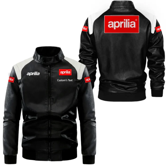 Motorbike Black And White Leather Jacket, Rugged Everyday Two-Tone Jacket CAR080