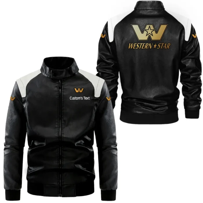 Off-Road Truck Black And White Leather Jacket, Rider Spirit Two-Tone Edge CAR080