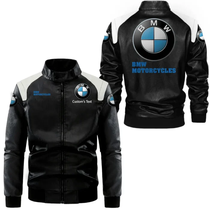 Performance Bike Black And White Leather Jacket, Car Culture Leather Jacket CAR080