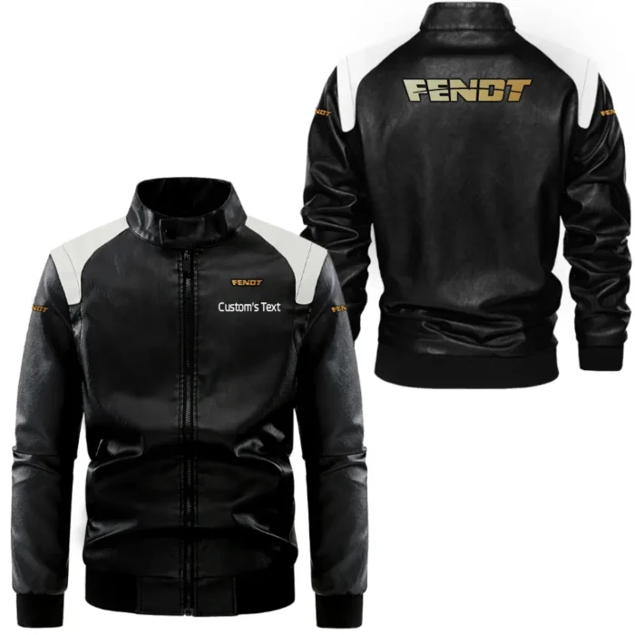 Precision Farming Tractor Black And White Leather Jacket, Bold Black & White Jacket CAR080