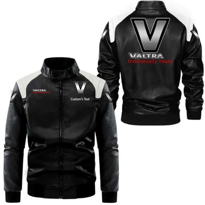 Precision Farming Tractor Black And White Leather Jacket, Rugged Road Spirit Jacket CAR080