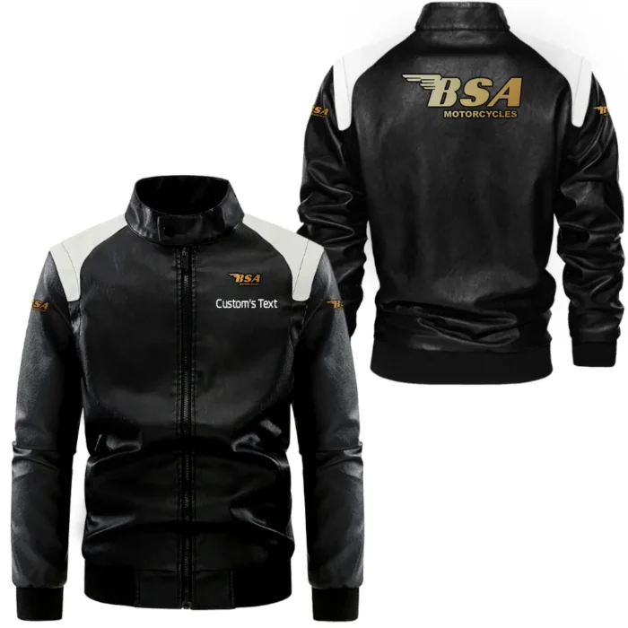 Retro Motorbike Black And White Leather Jacket, Garage Life Rugged Jacket CAR080