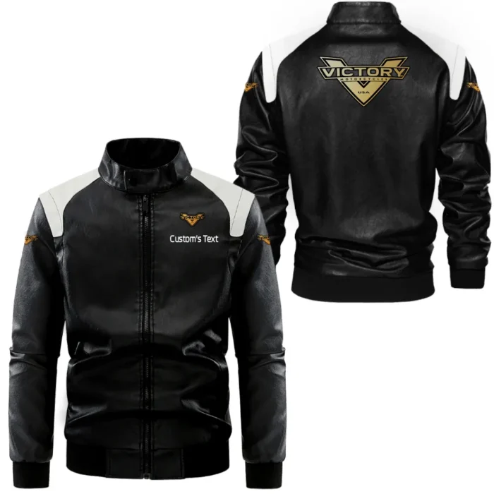 Road Bike Black And White Leather Jacket, Auto Enthusiast Leather Jacket CAR080
