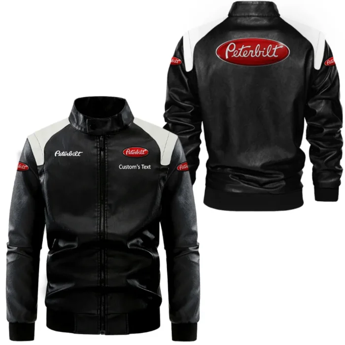 Road Hauler Black And White Leather Jacket, Bold Two-Tone Rider Look CAR080