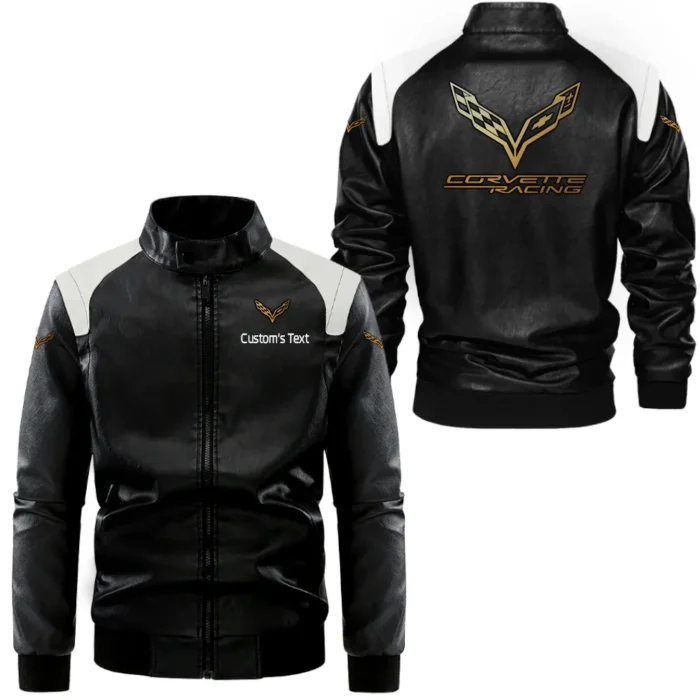 Roadster Black And White Leather Jacket, Garage-Ready Two-Tone Wear CAR080