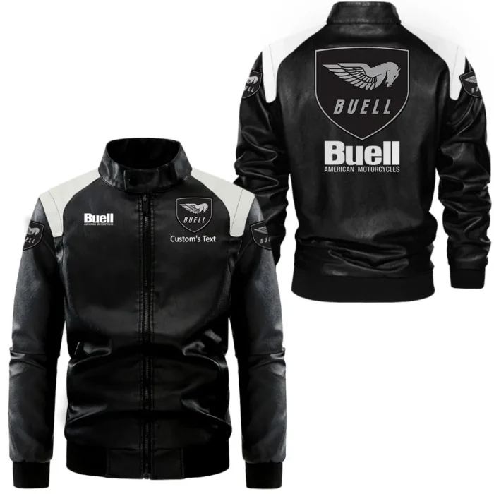 Sport Motorcycle Black And White Leather Jacket, Black and White Roadwear CAR080