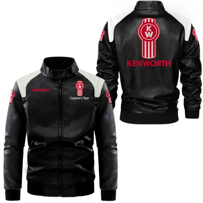 Sturdy Semi Black And White Leather Jacket, Rugged Everyday Two-Tone Jacket CAR080