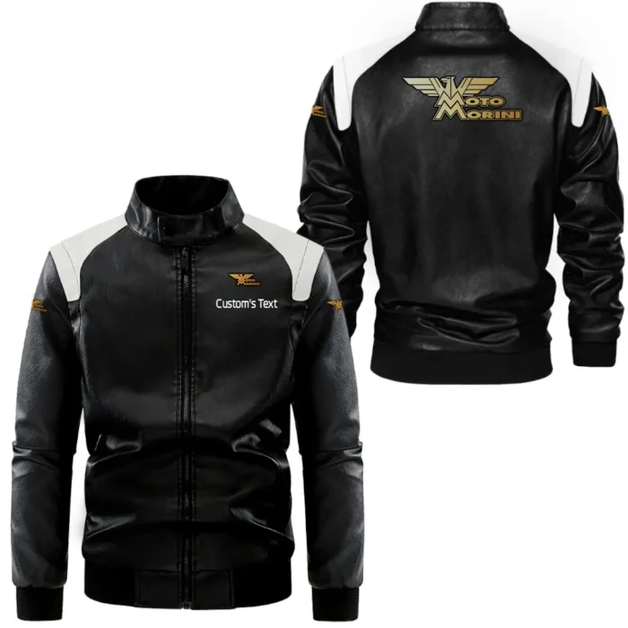 Touring Motorbike Black And White Leather Jacket, Rider Edge Classic Leather CAR080