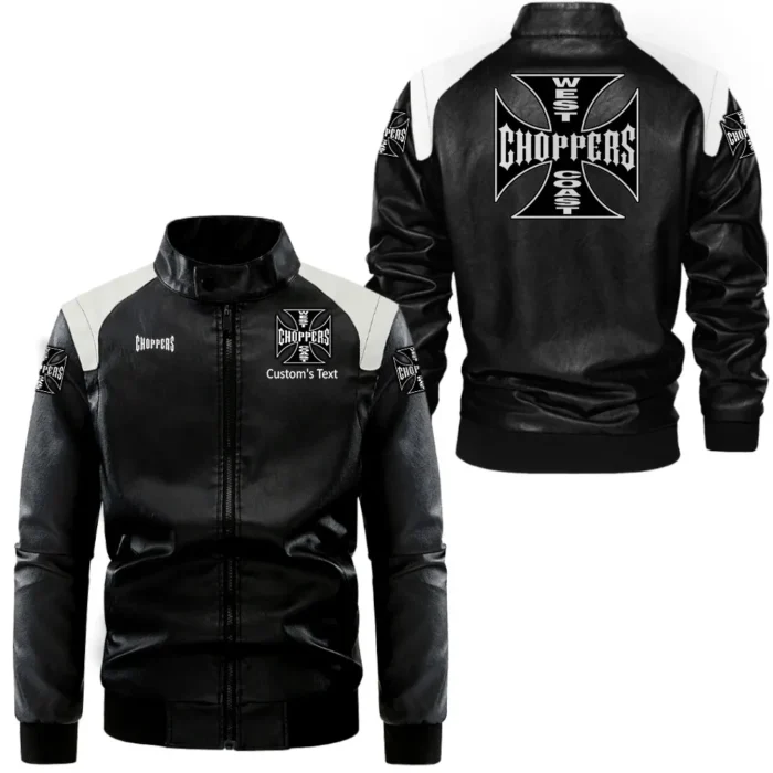 Urban Chopper Black And White Leather Jacket, Bold Look Rider Energy CAR080