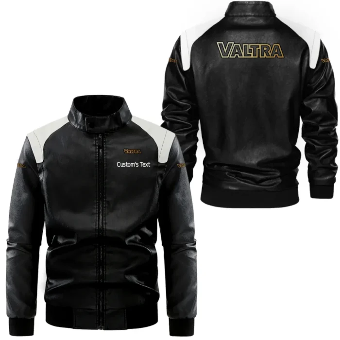 Utility Tractor Black And White Leather Jacket, Black and White Roadwear CAR080